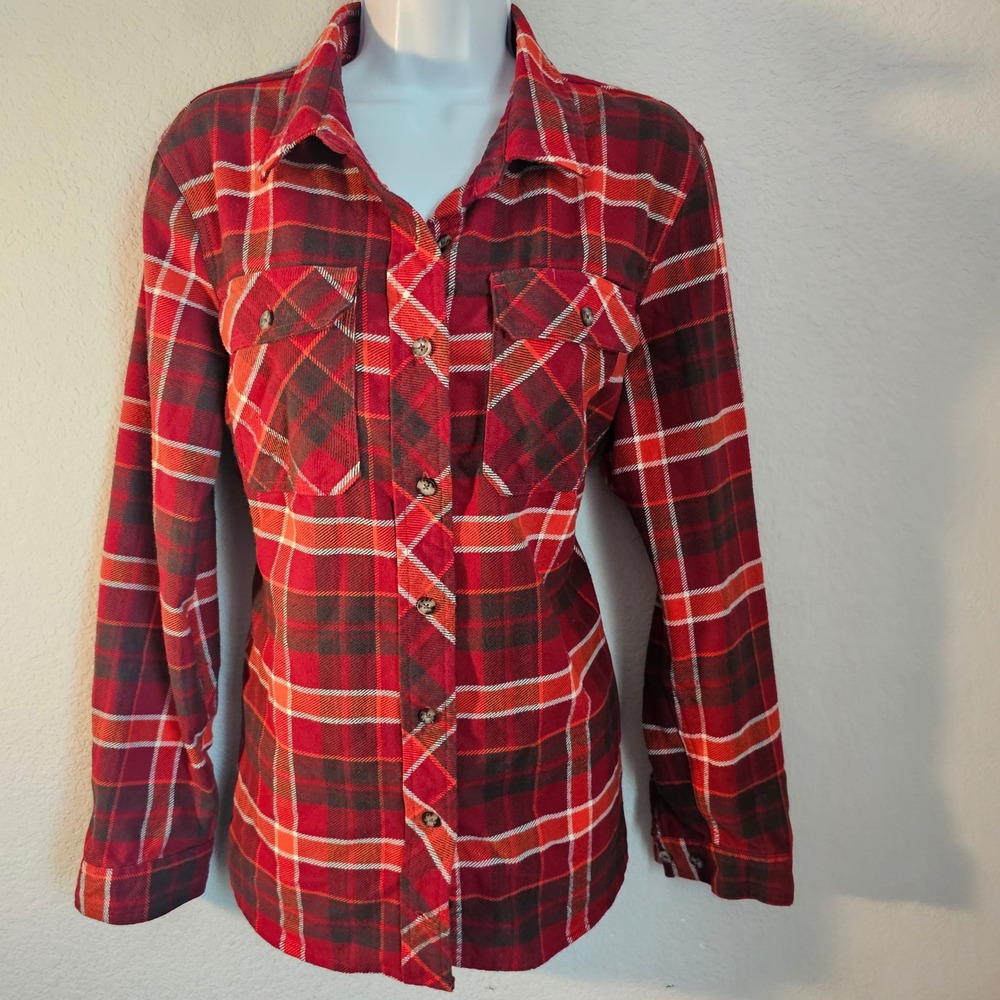 Duluth women‎ flannel large long sleeve red copper camping skater grunge